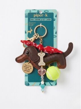 NEW PIPER K Dachshund Dog Bag charm and key chain